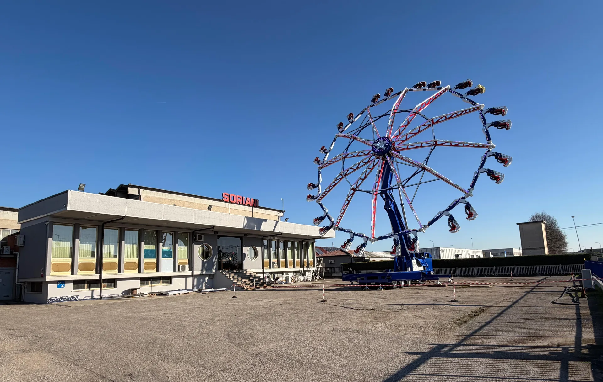 Soriani headquarters and outdoor ride assembly and testing area